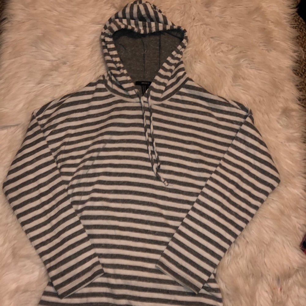 Grey striped hoodie